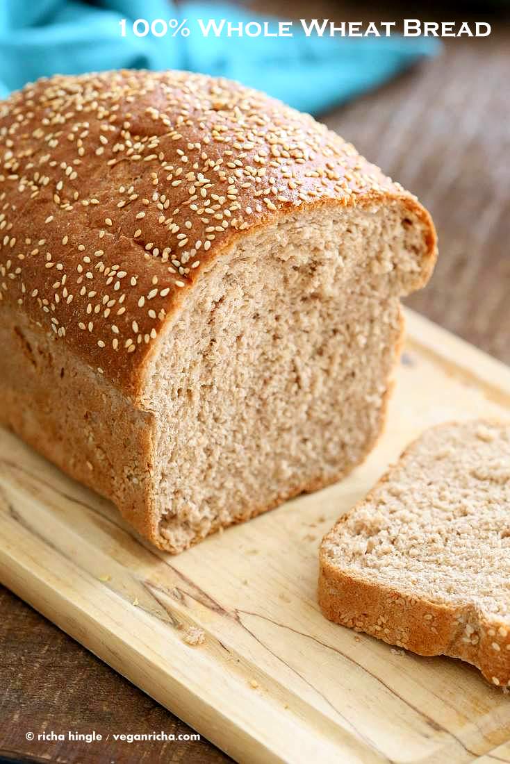 100% Whole Wheat Bread Recipe | Vegan Richa #whole #wheat #sandwich #Bread