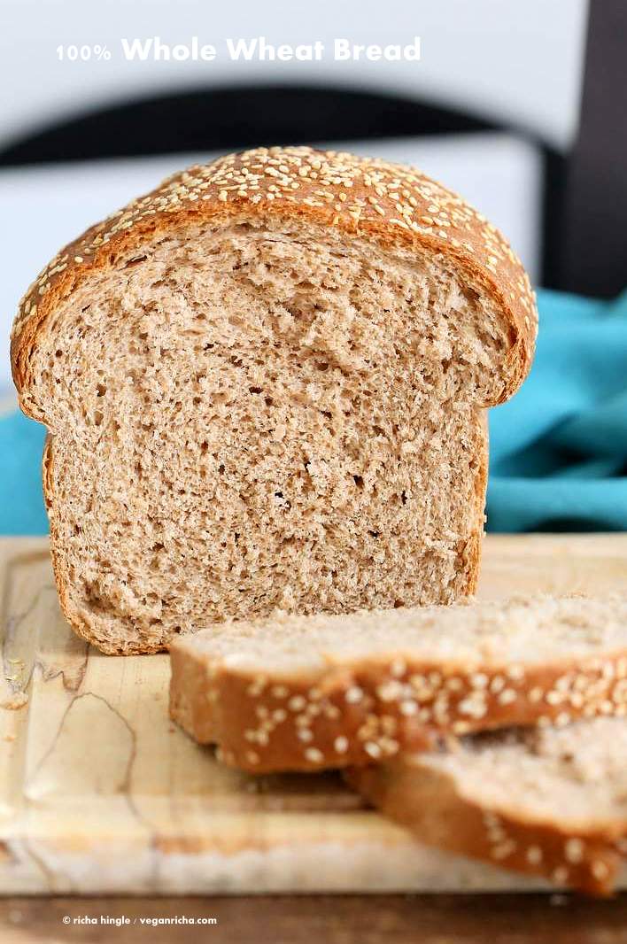 100% Whole Wheat Bread Recipe | Vegan Richa #whole #wheat #sandwich #Bread