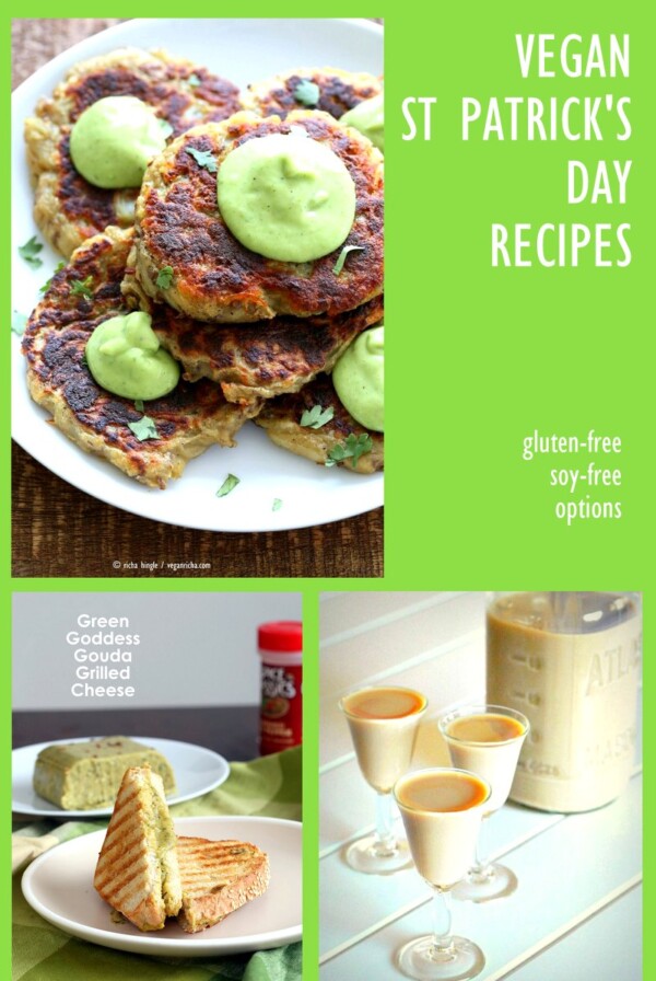 30 Vegan St Patrick's Day Recipes collection. Vegan Irish Recipes and Green things. Potato Cakes, Shamrock shake and more. Gluten-free Options.