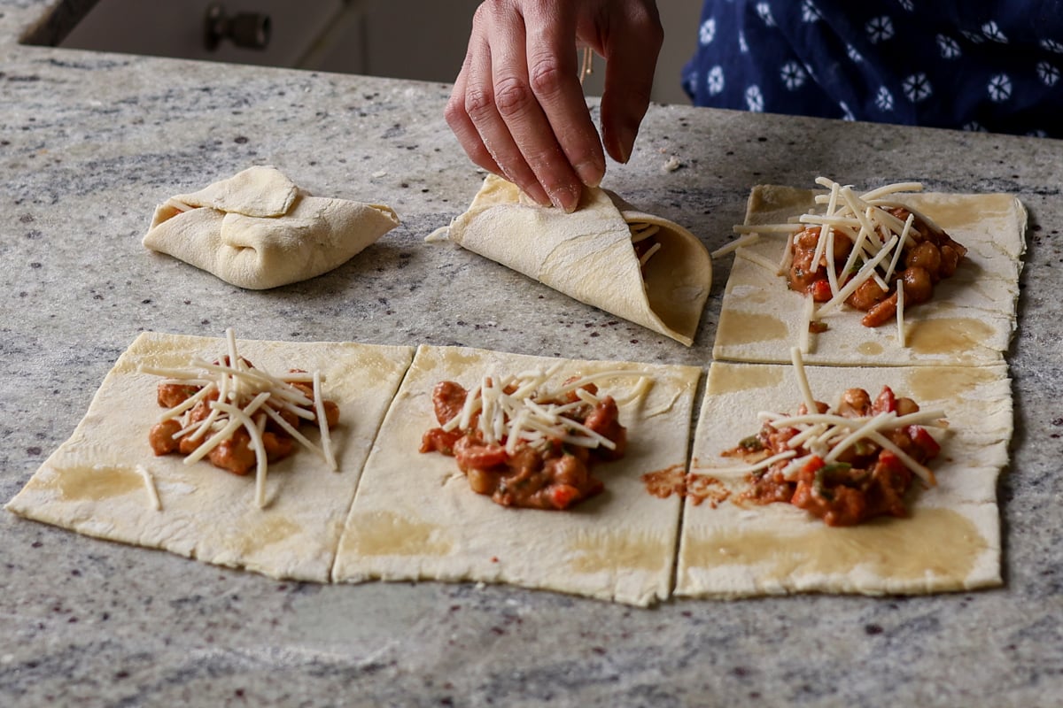 folding the puff pastry