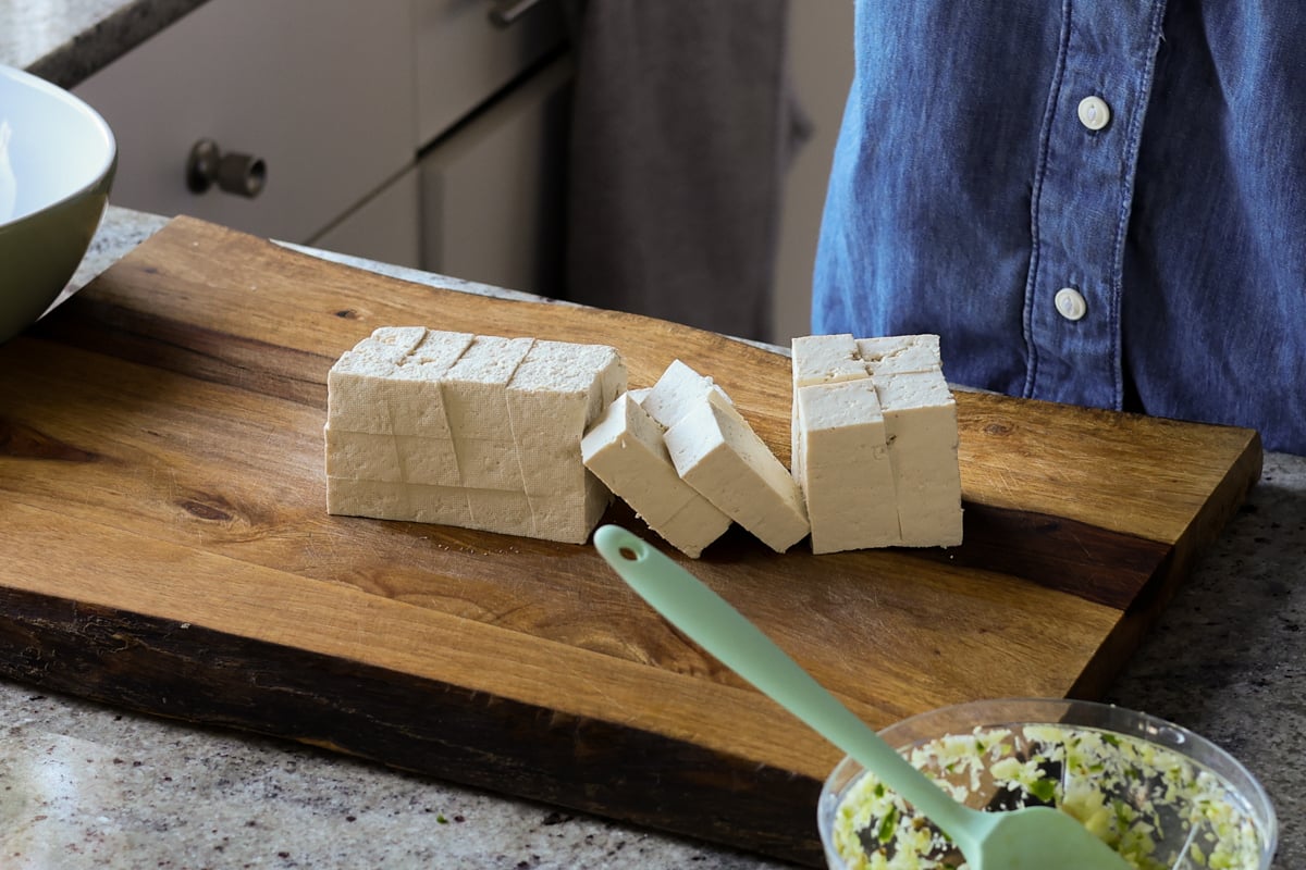 dicing the tofu