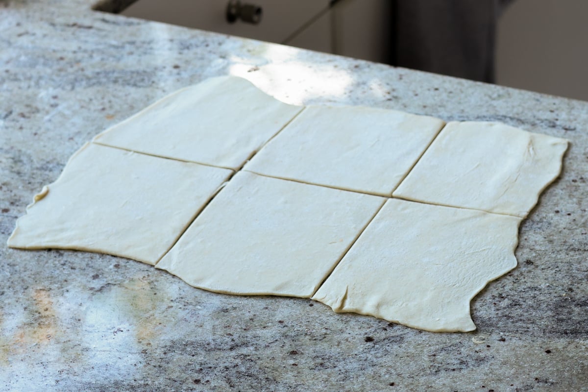 sliced puff pastry sheet