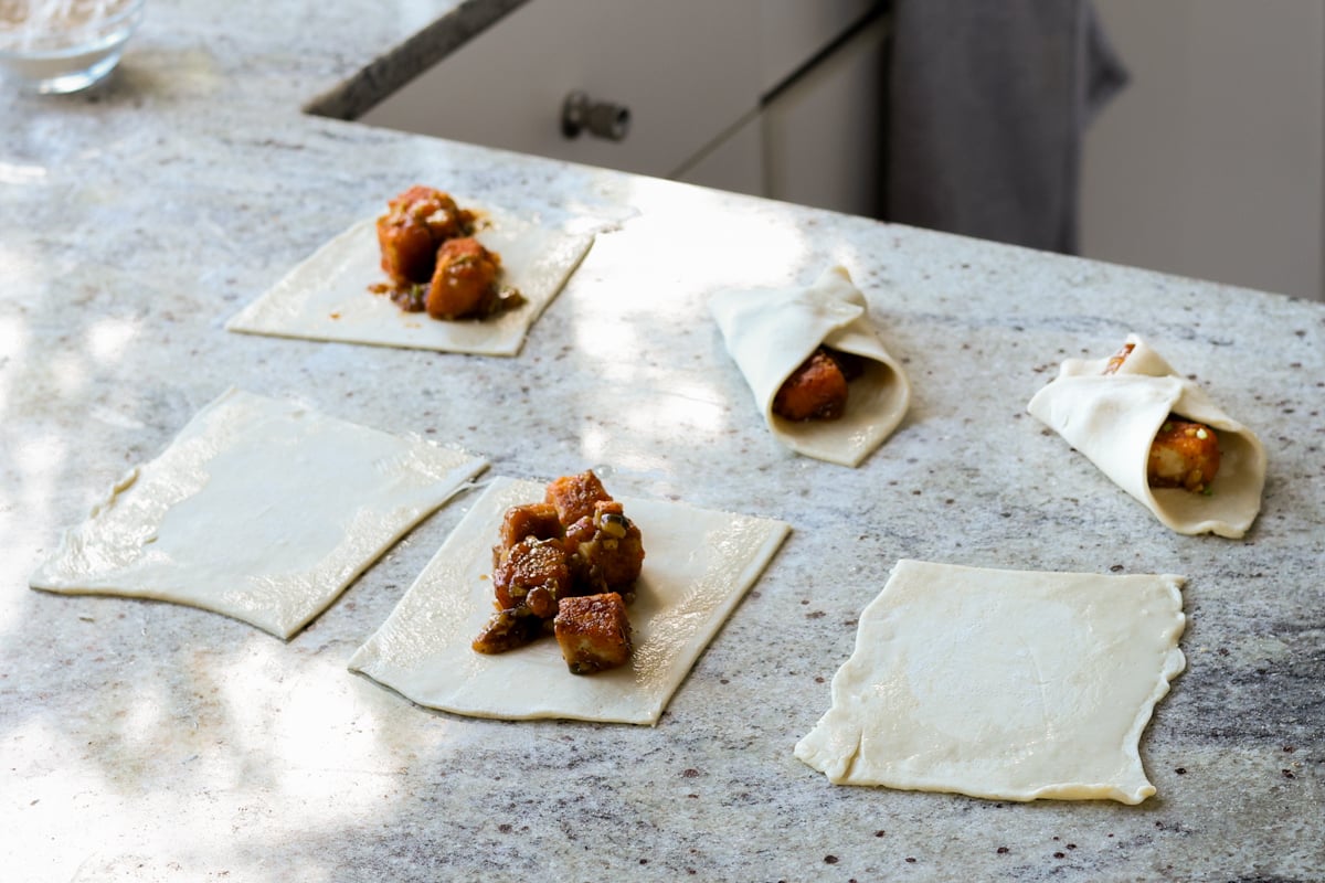 folding the puff pastry