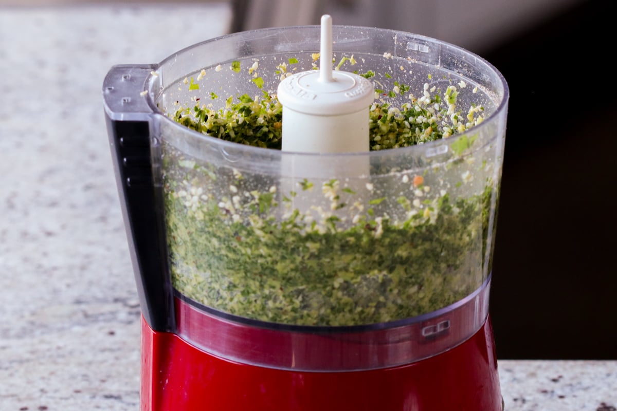 sesame peanut masala in the food processor after running it