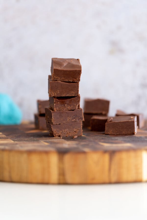 vegan chocolate fudge stacked