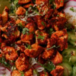 close-up of harissa tofu in the bowl