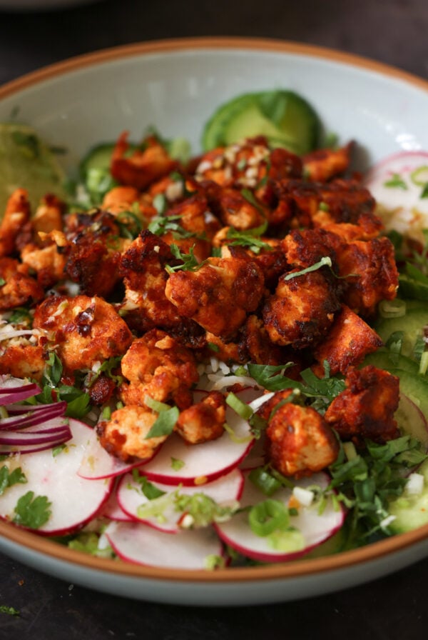 harissa tofu bowl