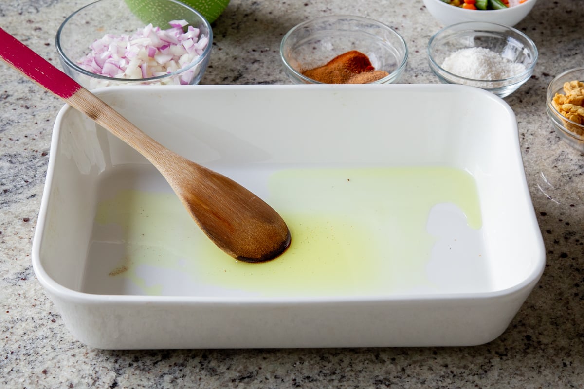 oiled baking pan