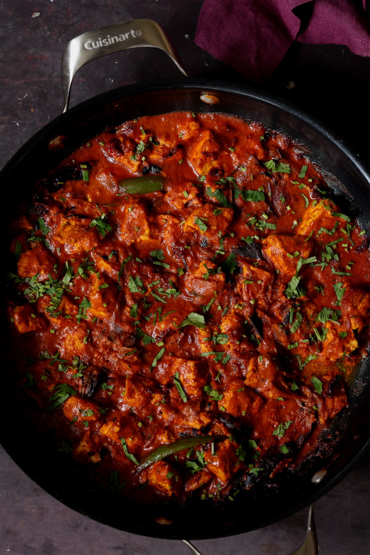 kosha mangsho in the pan