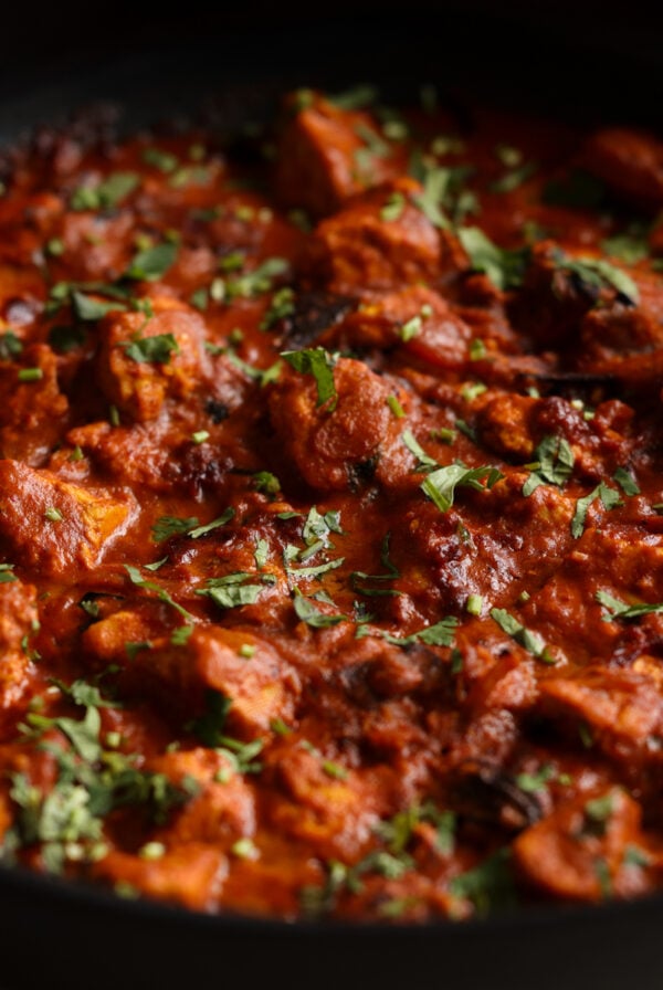 kosha mangsho in the pan