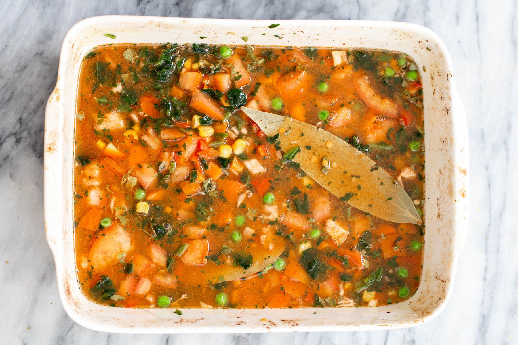 vegan Indian lentil rice casserole ready to bake