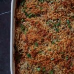 mushroom parmesan in the pan after baking