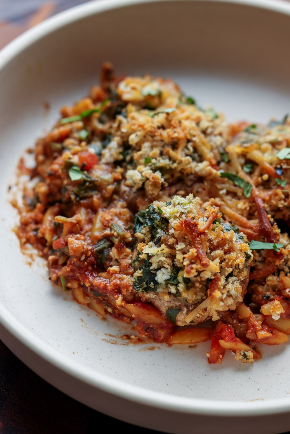 mushroom parmesan on a plate