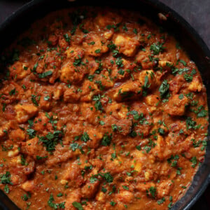 Salli boti in a pan after cooking