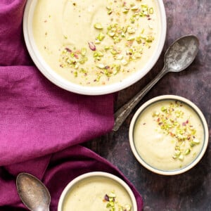 three servings of Vegan Indian Milk Pudding