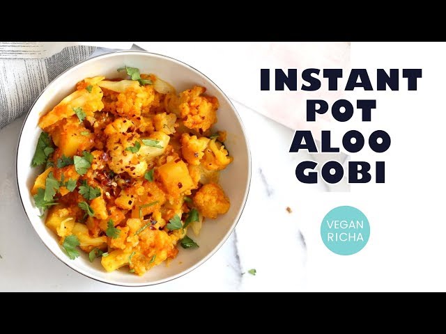 Instant Pot Aloo Gobi - Spiced Potato Cauliflower | VeganRicha.com