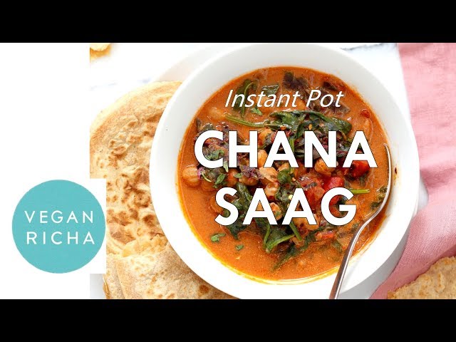 Instant Pot Chana Saag - Chickpea Spinach Curry | Vegan Richa