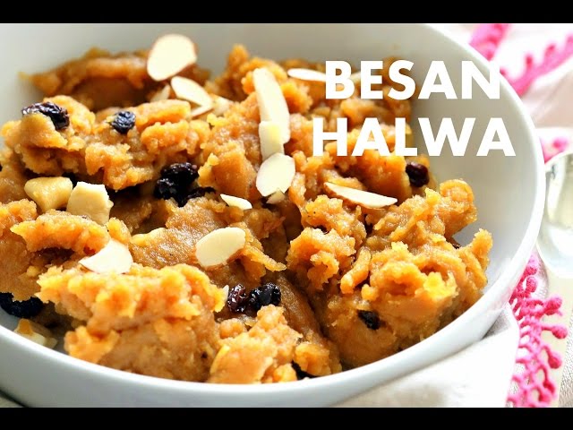 Besan Halwa - Chickpea Flour Spoon Fudge | VeganRicha.com