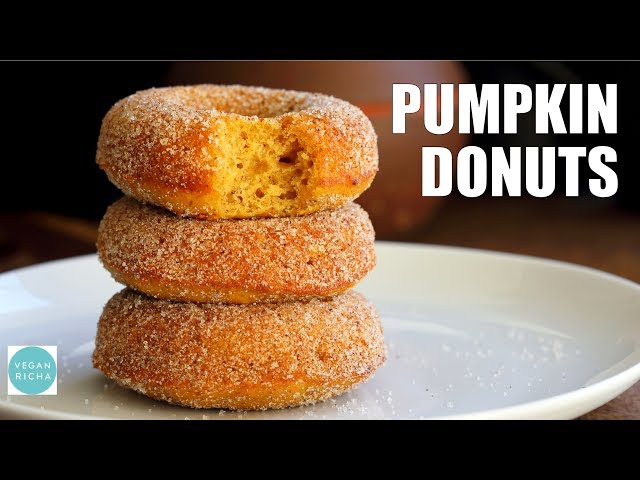 VEGAN PUMPKIN DONUTS With Cinnamon Sugar | Vegan Richa Recipes