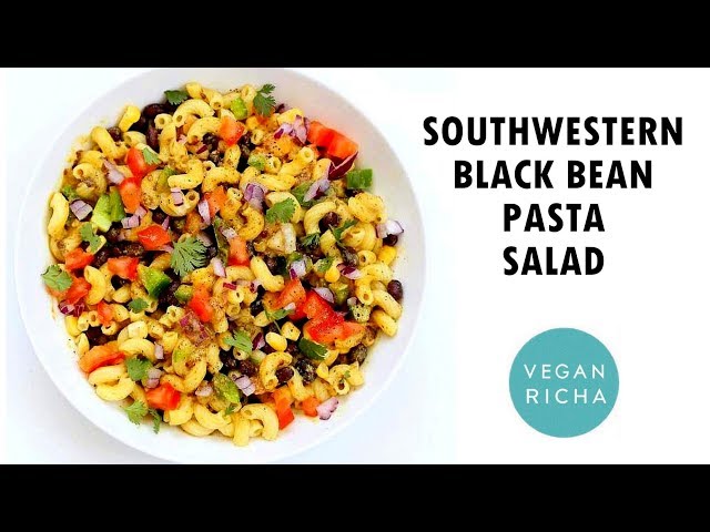 Southwestern Pasta Salad with Black Bean Dressing (Oil-free) | Vegan Richa