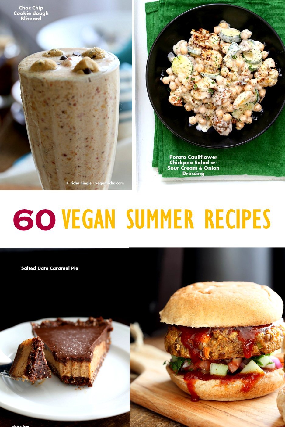 Vegan Summer Recipes for Barbecue, Grill, Picnics. Grill-able Burgers, filling Salads, Drinks, desserts, July 4th cookout menu. Summer Produce Recipes. Vegan Vegetarian Grilled Recipes. Vegan BBQ. | VeganRicha.com