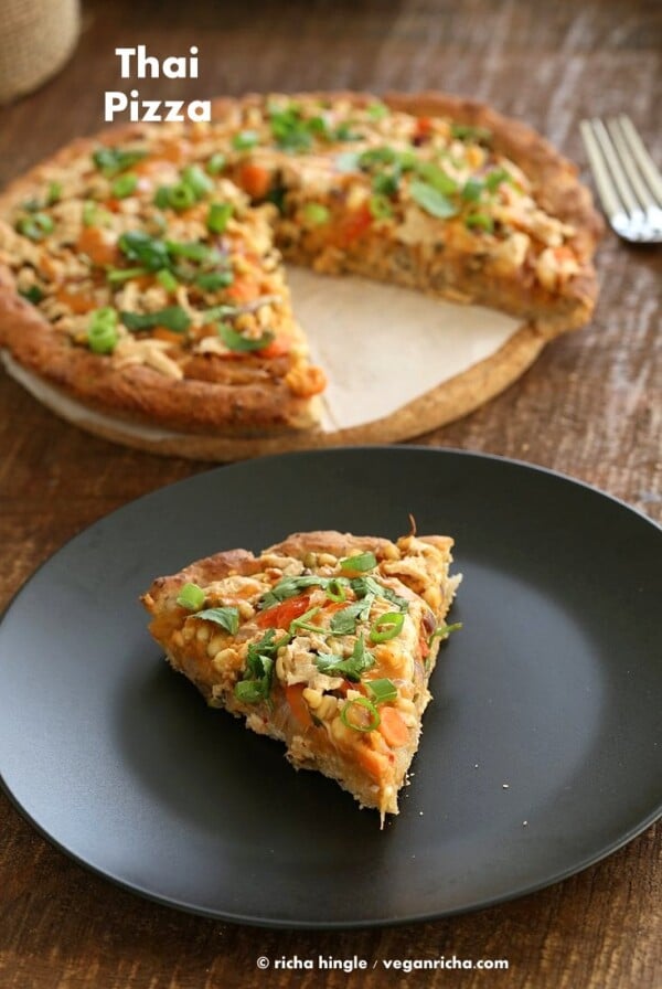 Vegan Thai Pizza GF Crust | Vegan Richa #glutenfree #veganricha #vegan