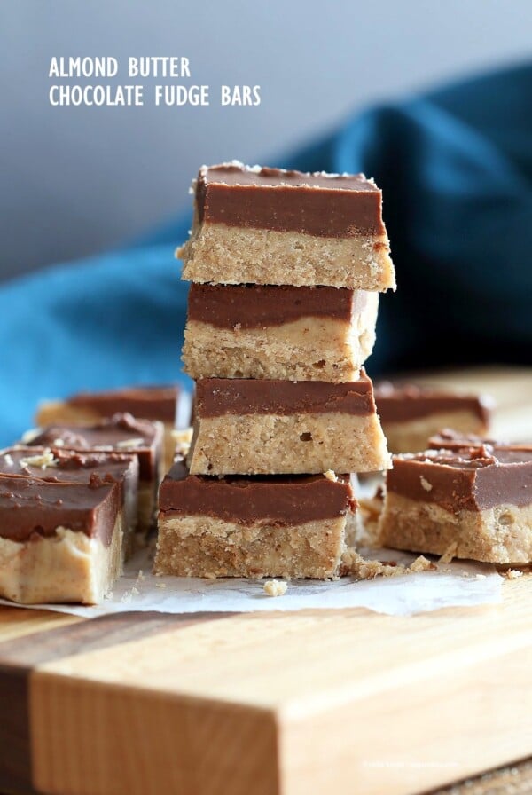 Chocolate Almond Butter Fudge Bars. Easy Vegan Fudge Recipe. Almond Butter or Peanut Butter Fudge. Gluten-free Soy-free Vegan Recipe | VeganRicha.com