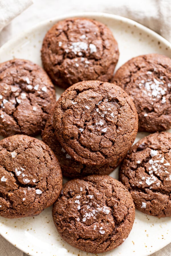 Vegan Brownie Cookies on white plate