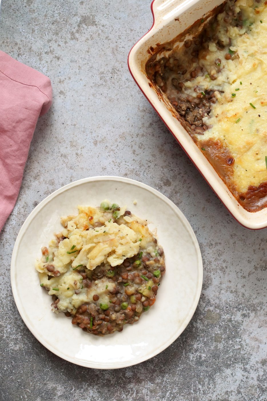 Vegan Shepherd's Pie - Mushroom and Lentil Shepherdless Pie with Gravy and Garlic mashed potatoes. #Vegan #Glutenfree #Recipe. Can be soy-free. #veganricha | VeganRicha.com