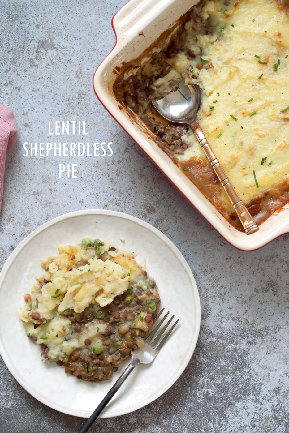 Vegan Lentil Shepherd's Pie - Mushroom and Lentil Shepherdless Pie with Gravy and Garlic mashed potatoes. #Vegan #Glutenfree #thanksgiving #Recipe. Can be soy-free. #veganricha | VeganRicha.com