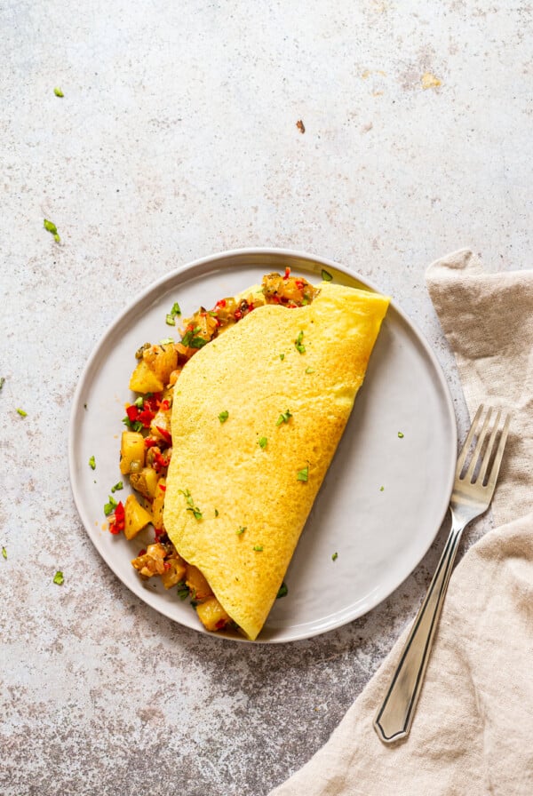 Vegan Omelet with Breakfast potatoes