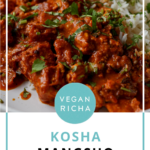 plate of kosha mangsho, text overlay